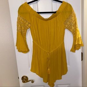 Off the Shoulder Shorts Romper